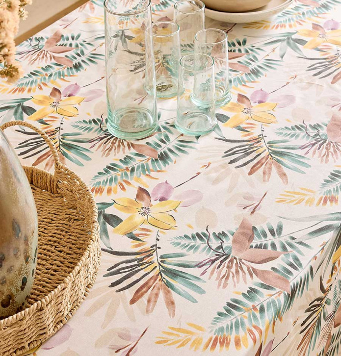 Nappe coton enduite Bengale Nydel - Blancollection