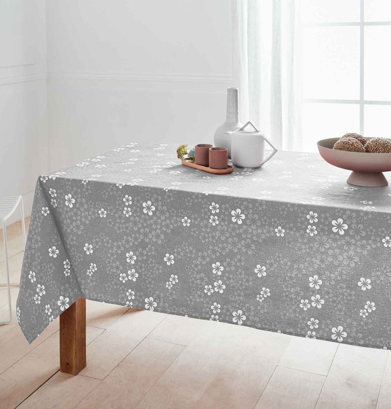 Nappe coton enduit PVC Lolipop gris Nydel