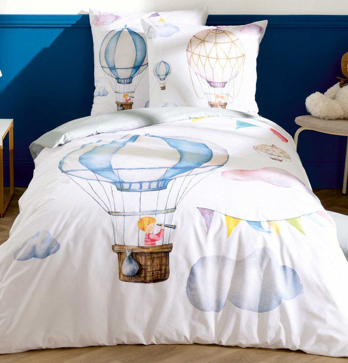 Housse de couette enfant percale Odyssée Tradilinge - Blancollection