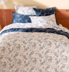 Housse de couette satin Lilou marine Tradilinge - Blancollection