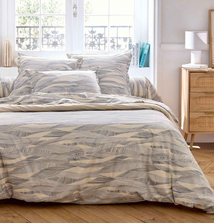 Drap Onde bleu Tradilinge - Blancollection