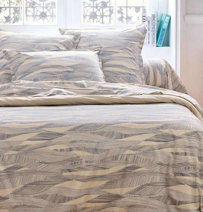 Housse de couette Onde bleu Tradilinge - Blancollection