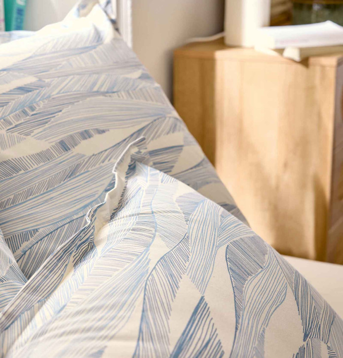 Parure de lit Onde bleu Tradilinge - Blancollection