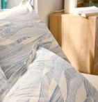 Parure de lit Onde bleu Tradilinge - Blancollection