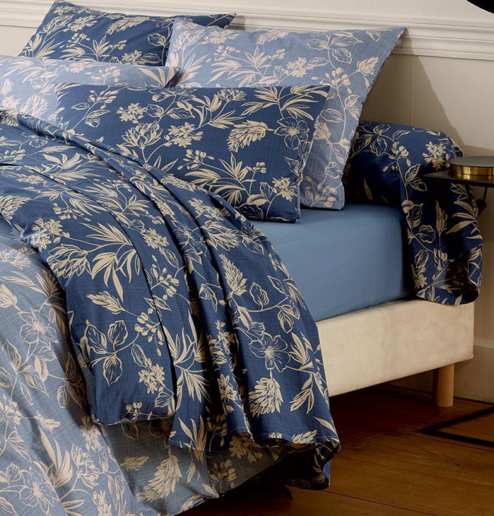 Drap percale Eloïse ardoise Tradilinge - Blancollection