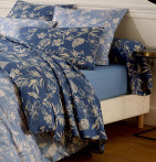 Parure de lit percale Eloïse ardoise Tradilinge - Blancollection