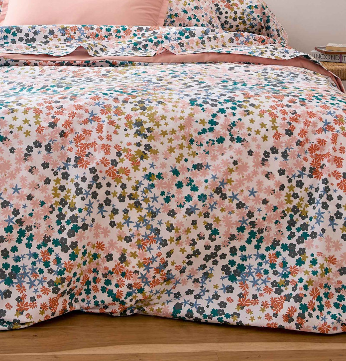 Housse de couette percale Lolita opale Tradilinge - Blancollection