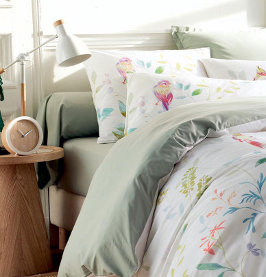 Taie de traversin percale sauge Tradilinge