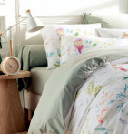 Taie de traversin percale sauge Tradilinge