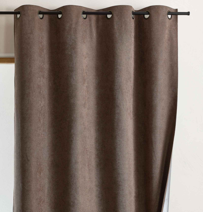 Rideau isolant thermique Klima brun Qabane- Blancollection
