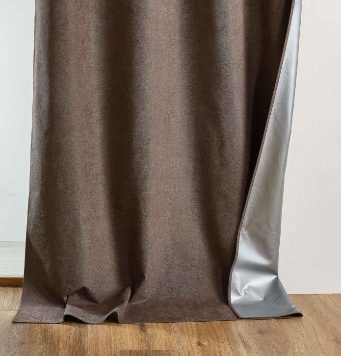 Rideau isolant thermique Klima brun Qabane- Blancollection