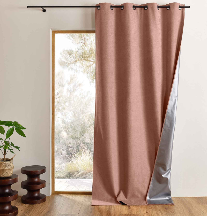 Rideau isolant Klima bois de rose Qabane