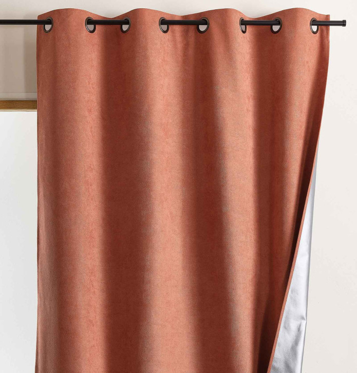 Rideau isolant thermique Klima terracota Qabane- Blancollection