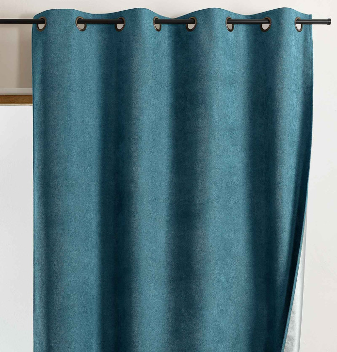 Rideau isolant thermique Klima bleu paon Qabane- Blancollection