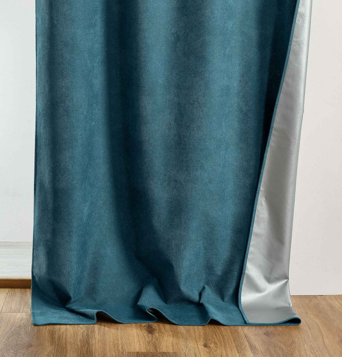 Rideau isolant thermique Klima bleu paon Qabane- Blancollection