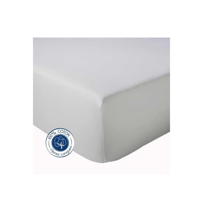 Drap housse gris galet Tradilinge