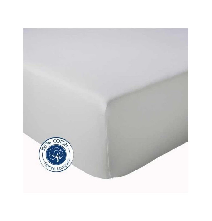 Drap housse gris galet Tradilinge