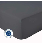 Drap housse coton gris carbone Tradilinge