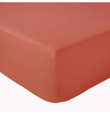 Drap-housse percale acajou Tradilinge