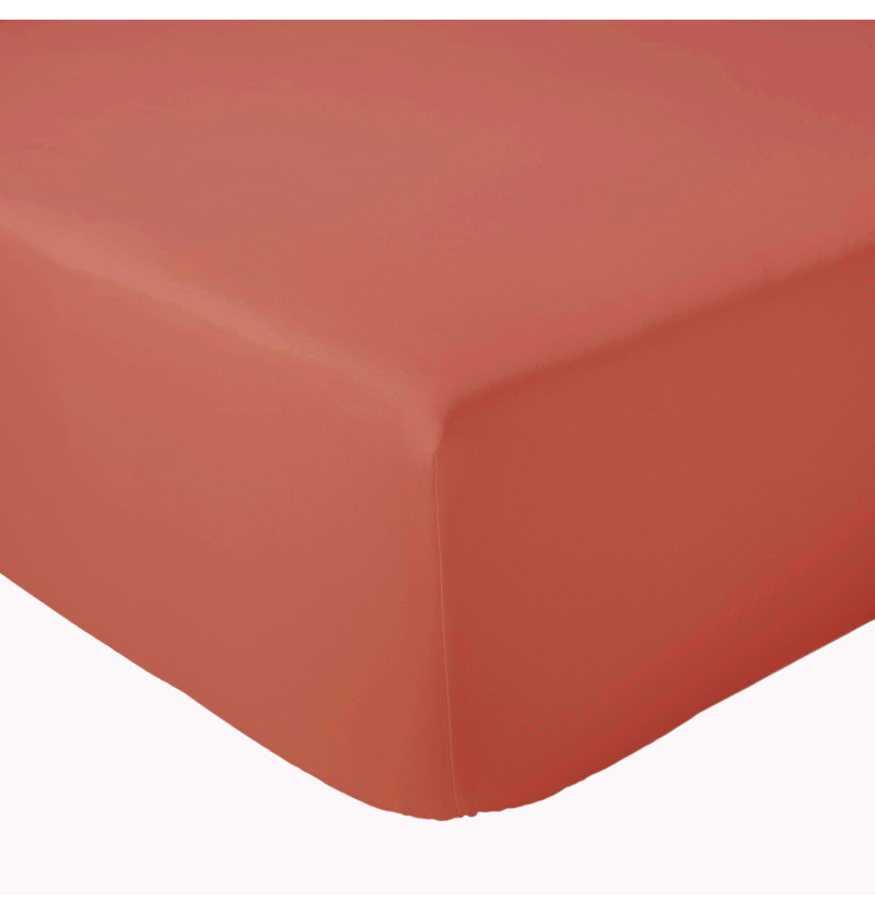 Drap-housse percale acajou Tradilinge