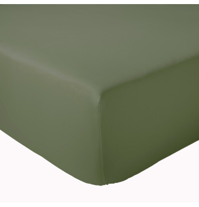 Drap housse percale kaki Tradilinge
