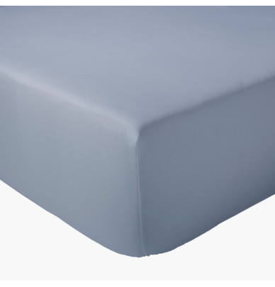 Drap-housse percale bleu ardoise Tradilinge