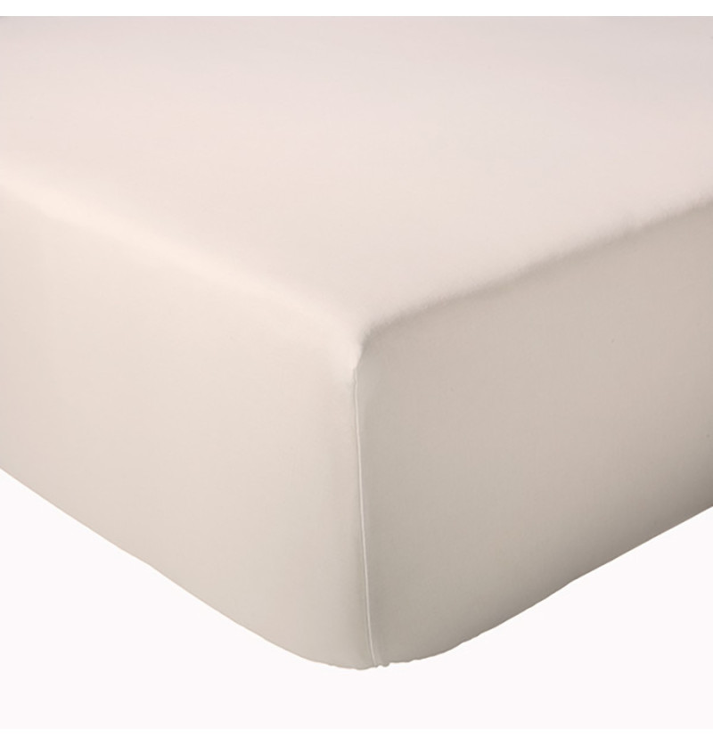 Drap housse percale beige