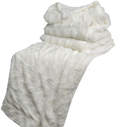 Couvre-lit fausse fourrure Vison blanc Ourson