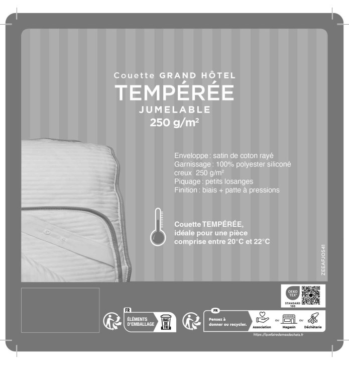 Couette Fjord tempérée 250g/m2 - Blancollection