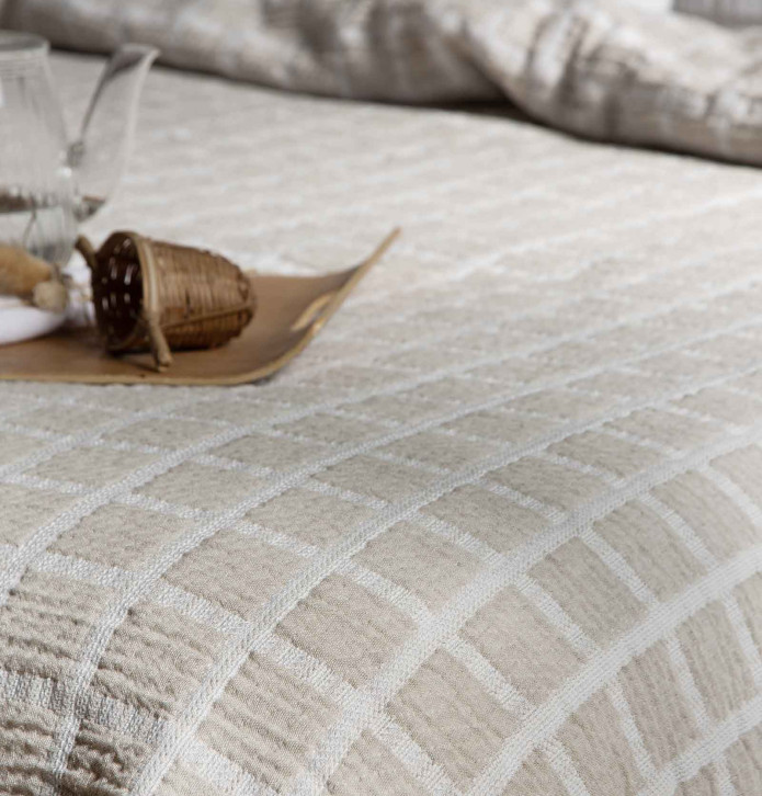 Couvre-lit Austin beige Antilo - Blancollection