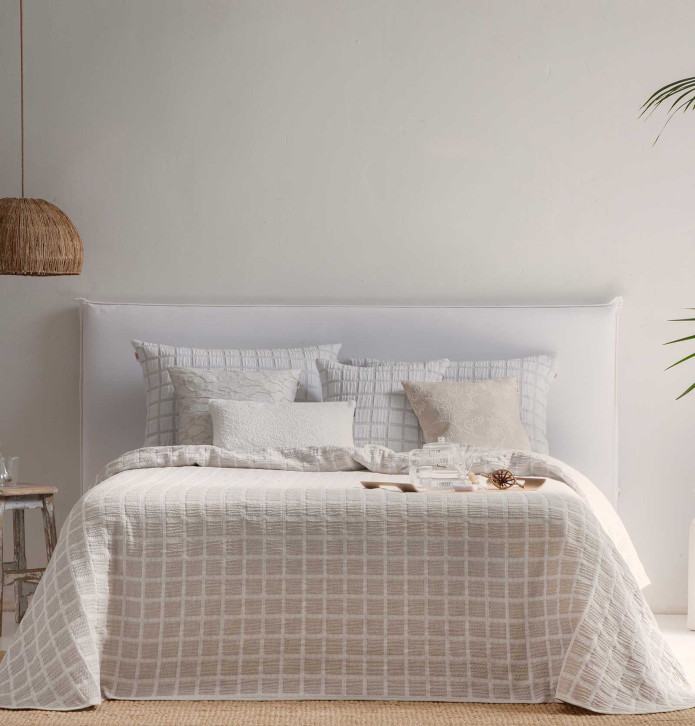 Couvre-lit Austin beige Antilo - Blancollection