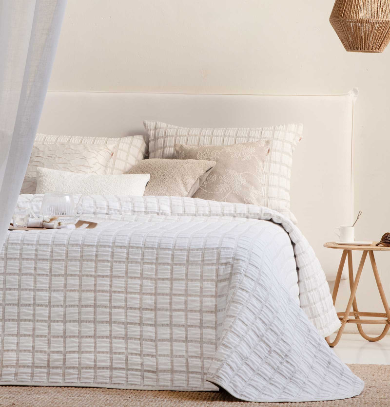 Couvre lit réversible Austin beige Antilo