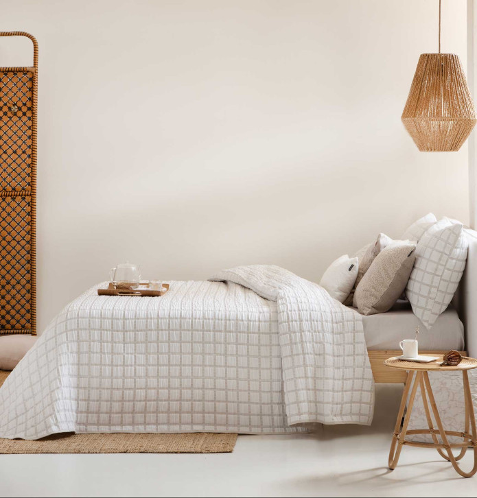 Couvre-lit Austin beige Antilo - Blancollection
