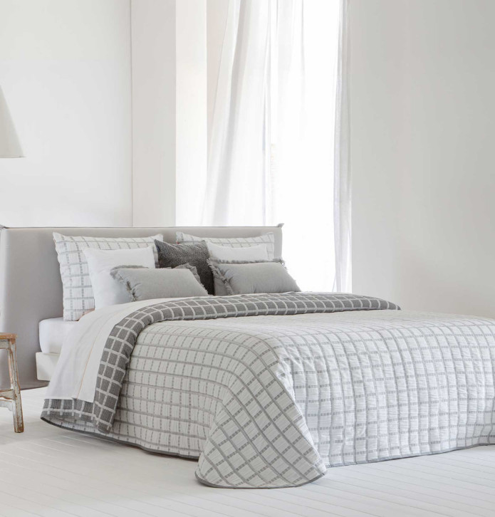 Couvre-lit Austin gris Antilo - Blancollection