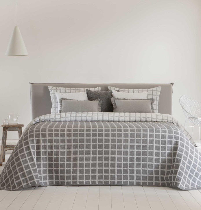 Couvre-lit Austin gris Antilo - Blancollection