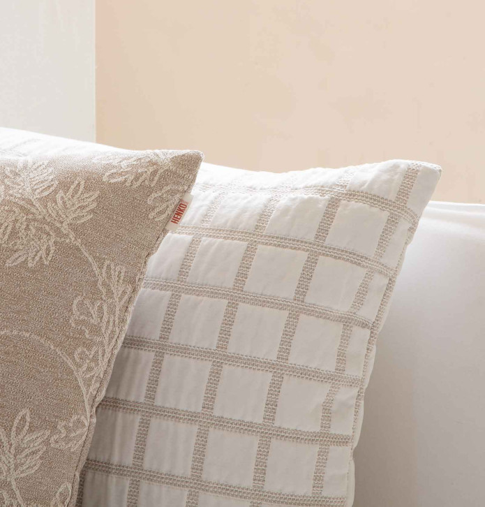 Lot de 2 housses coussins Austin beige Antilo - Blancollection