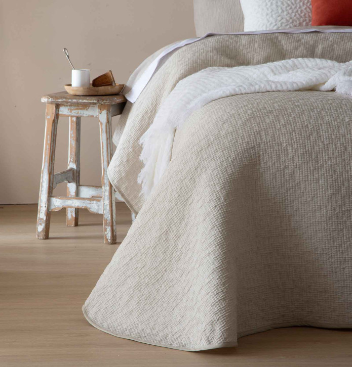 Couvre-lit réversible Erik beige-crème Antilo - Blancollection