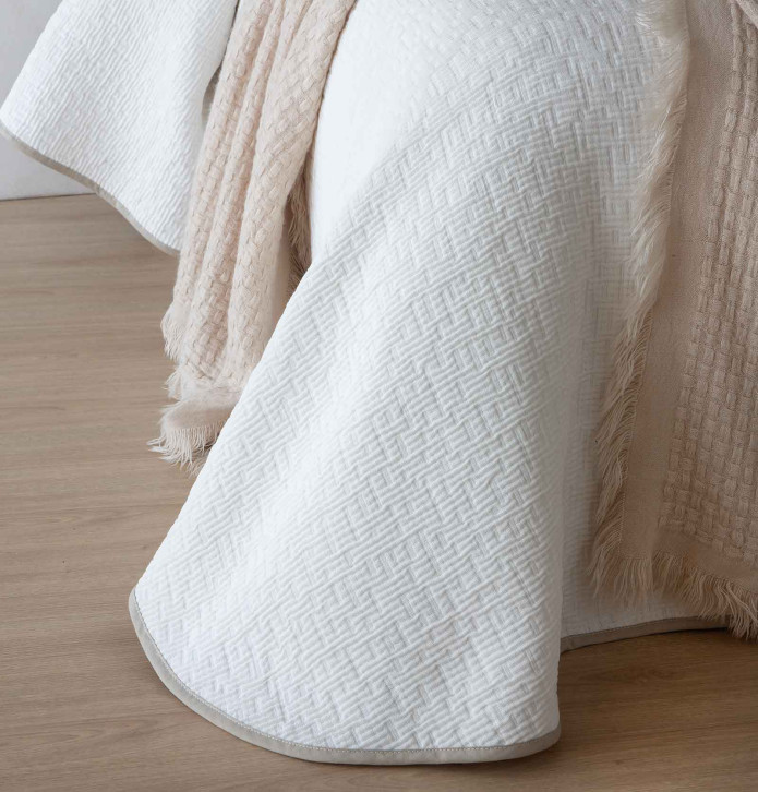 Couvre-lit réversible Erik beige-crème Antilo - Blancollection