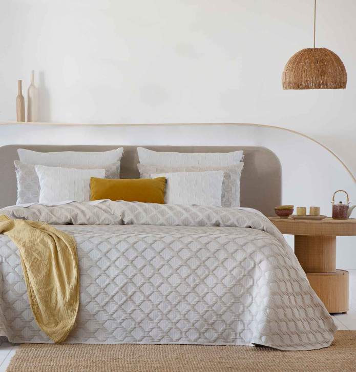 Couvre-lit Kimma beige Antilo - Blancollection