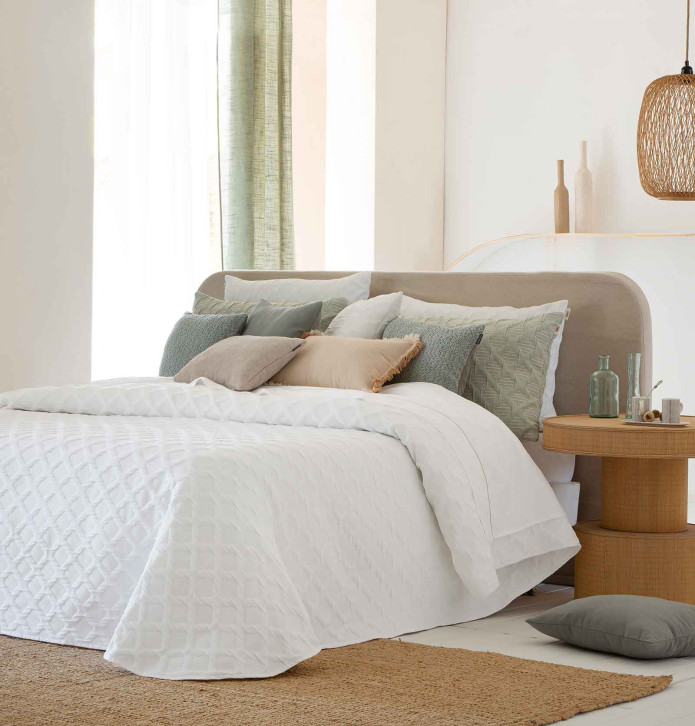 Lot de 2 housses coussins Kimma blanc Antilo - Blancollection