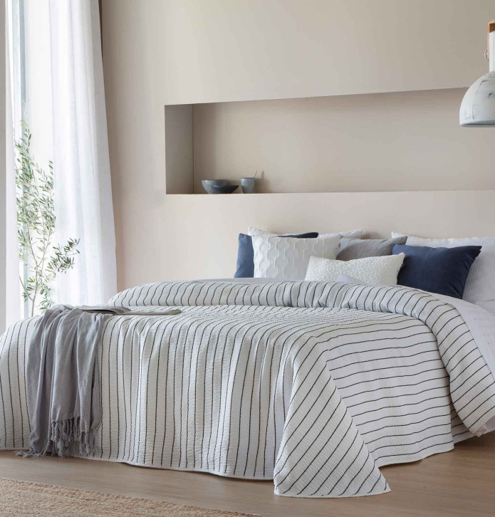 Couvre-lit Kimberly noir Antilo - Blancollection