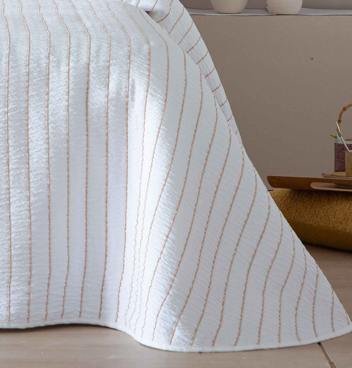 Couvre-lit Kimberly beige Antilo - Blancollection