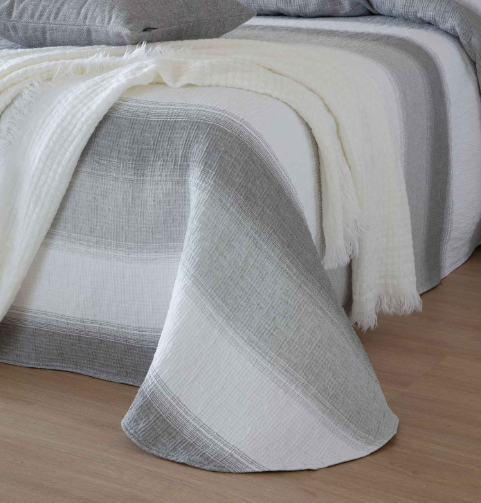Couvre-lit Nilsen gris Antilo - Blancollection
