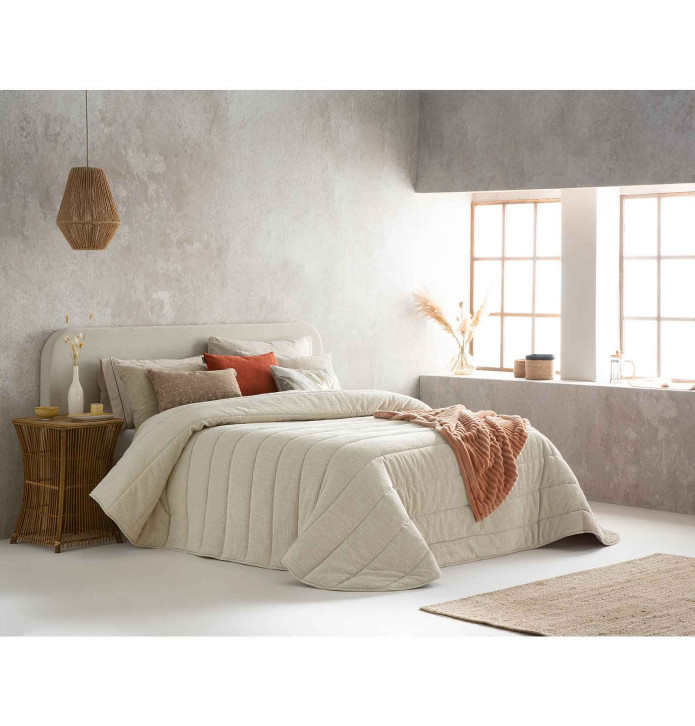 Couvre-lit matelassé Lulu beige clair Antilo - Blancollection