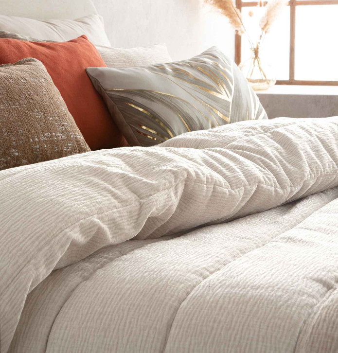 Couvre-lit matelassé Lulu beige clair Antilo - Blancollection