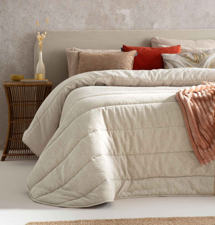 Couvre-lit matelassé Lulu beige clair Antilo - Blancollection