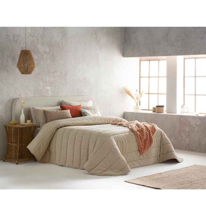 Couvre-lit matelassé Lulu ficelle Antilo - Blancollection