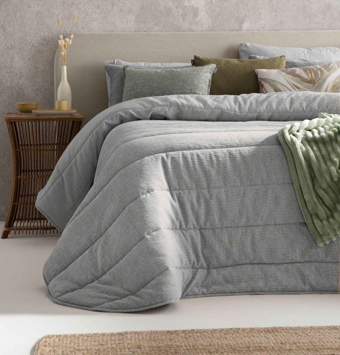 Couvre-lit matelassé Lulu gris Antilo - Blancollection
