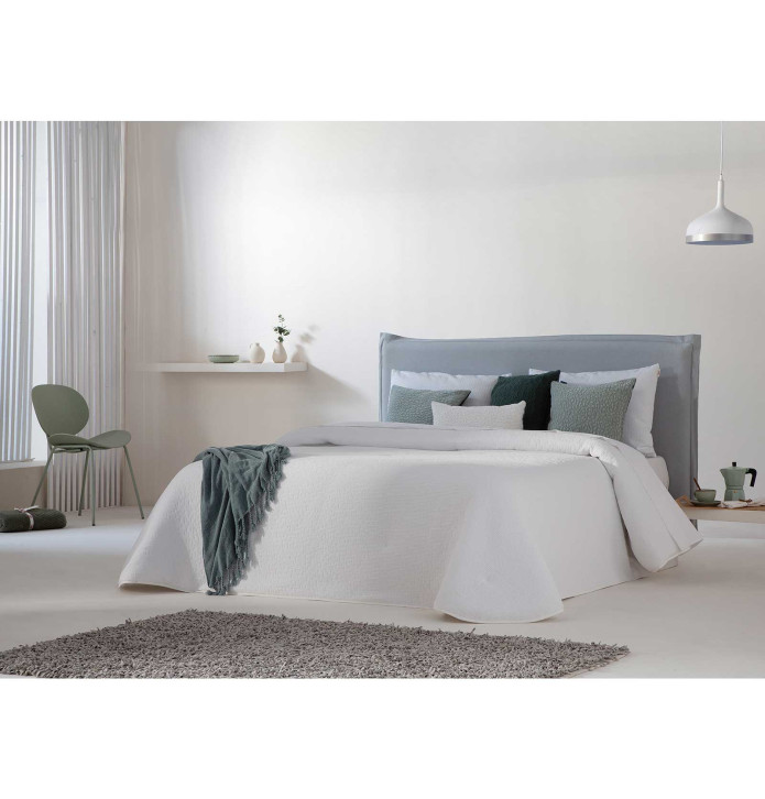 Couvre-lit matelassé Naelis blanc Antilo - Blancollection