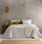 Couvre-lit matelassé Sira beige Antilo - Blancollection